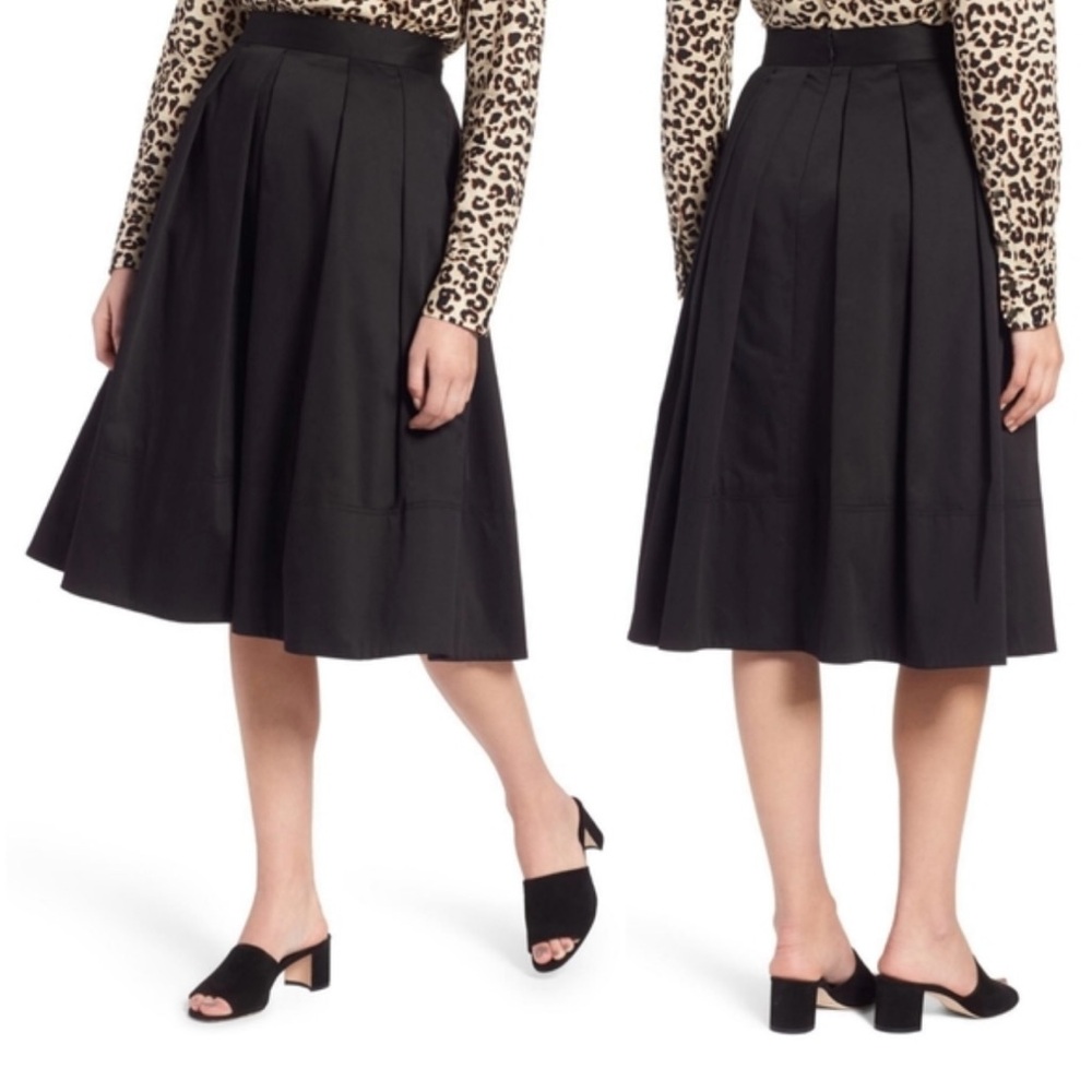 1901 (Nordstrom) Black Pleated Midi Skirt